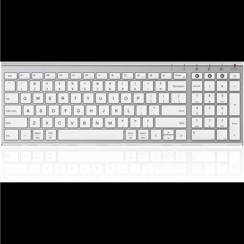 iCleverMulti device IC-GK03 Bluetooth wireless keyboard. White/Silver - Picture 8 of 16